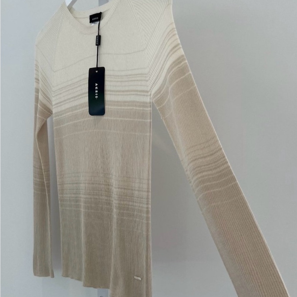 Akris Beige Gradient Ecru Lightweight Cashmere Si… - image 8